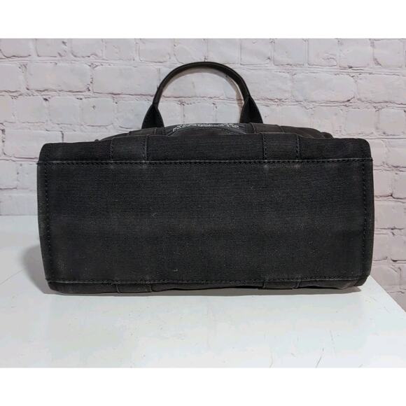 Marc Jacobs Black Gray Canvas Medium The Tote Bag with Dust Bag - Picture 10 of 16